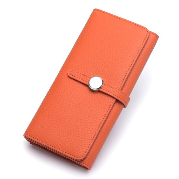 

leather cowhide new long multi-card position ladies wallet card 2021 soft layer cpkfd
