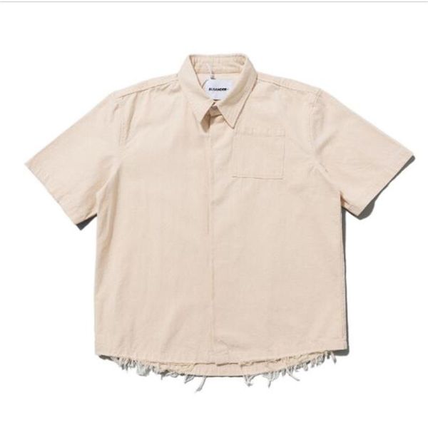 

men's casual shirts high street brand simple and clean style blouse women/men cotton lapel letter print single-breasted short sleeve, White;black