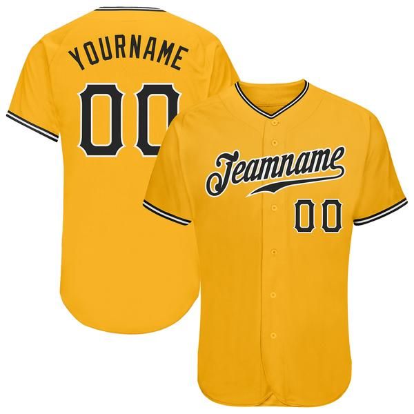 

custom gold black-white-0007 authentic baseball jersey, Blue;black