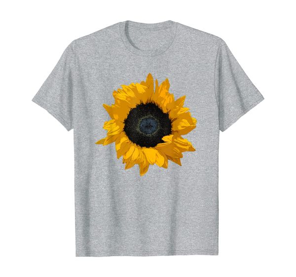 

bright yellow sunflower art print / flower power with style t-shirt, White;black