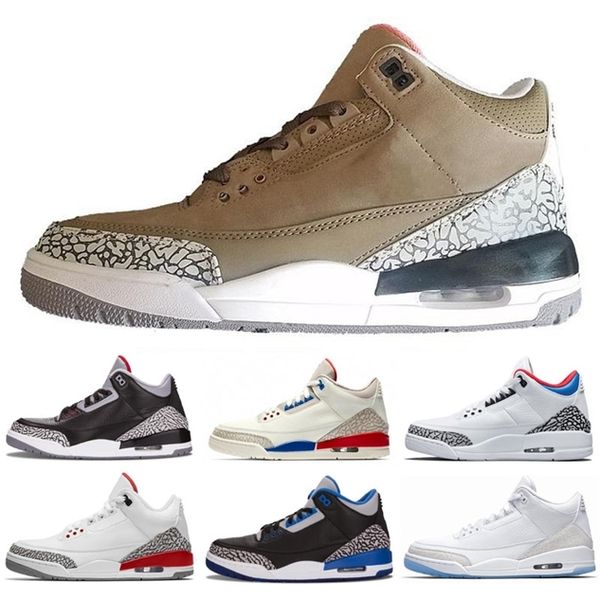

3 quai 54 international flight pure white 3s men retro sneaker shoes black cement fire red jth tinker blue grey sports sneaker