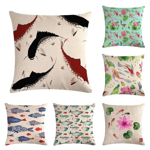 

cushion/decorative pillow goldfish cushion cover anchor pattern marine ship throw case decorative pillowcase cojines almofadas
