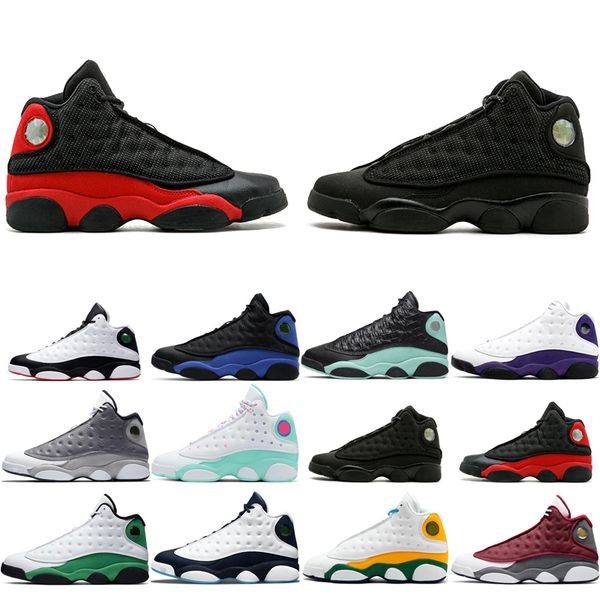 

wholesale original men basketball shoes 13s atmosphere grey aurora green black cat bred chicago court purple he got game hyper royal trainer