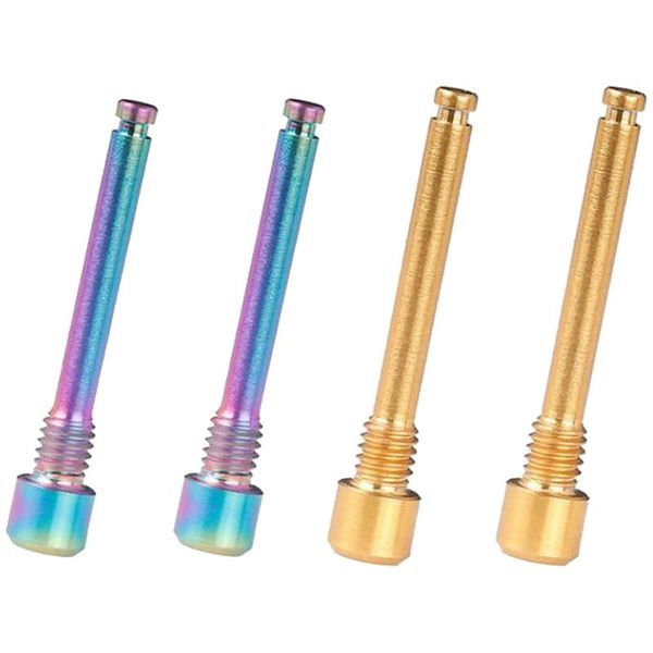 

tools 4 pcs m4 titanium bolts for bicycle disc brake pad threaded pin inserts screw, 2 dazzle color & golden