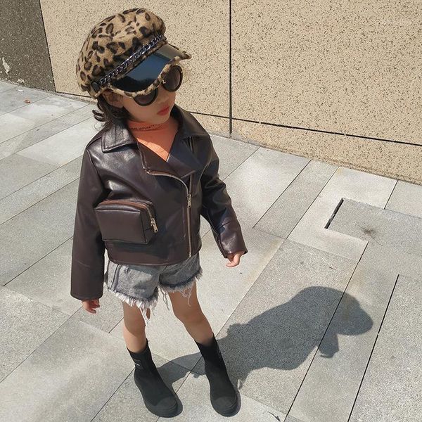 

jackets kids pu jacket spring autumn children's motorcycle leather fashion diamond quilted zipper girls clothes cool toddler boy coat1, Blue;gray