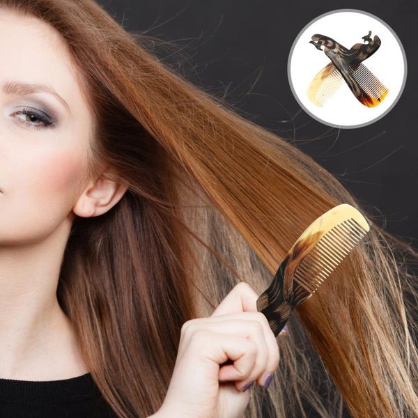 

hair brushes 2pcs phoenix modelling ox horn combs head acupuncture massager (assorted color), Silver
