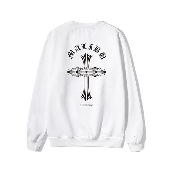 

strict selection of hong kong it fashion brand crosin sweater men's super fire long sleeve cross sanskrit loose coat, Black