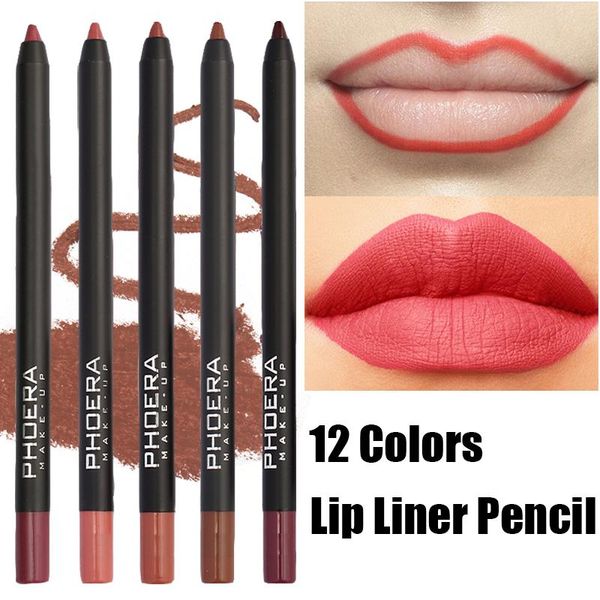 

lip pencils 12 colors red brown liner pencil waterproof matte lipsticks natural long lasting women makeup contouring pen cosmetic