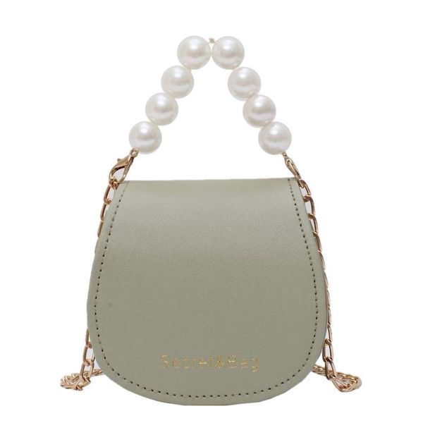 

cross body bag women's 2021 chain pearl portable solid shoulder fashion versatile luxury designer purses crossbody