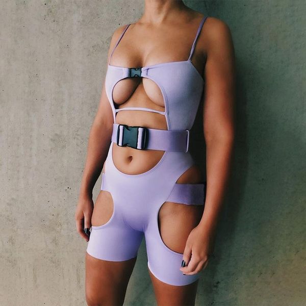 

solid color strap strapless sleeveless backless hollow out casual women playsuits sport women rompers, Black;white