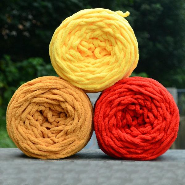 

100g soft knitting chunky towelling wool ball skein scarf yarn pure color cute #80465, Black;white