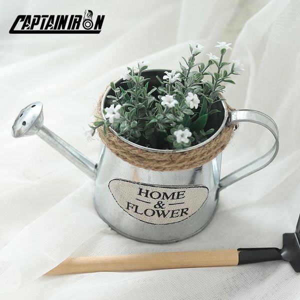 

captainiron waterring kettle shaped flower vases retro kettle bucket vase flower pot vintage home decor tablegarden decor
