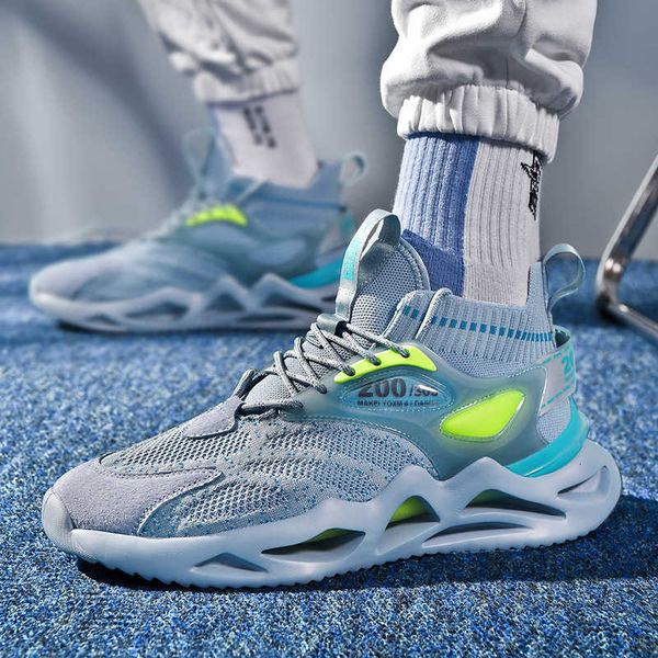 

blade shoes men's breathable in summer 2021 fashion increased luminous mesh running flying woven sports
