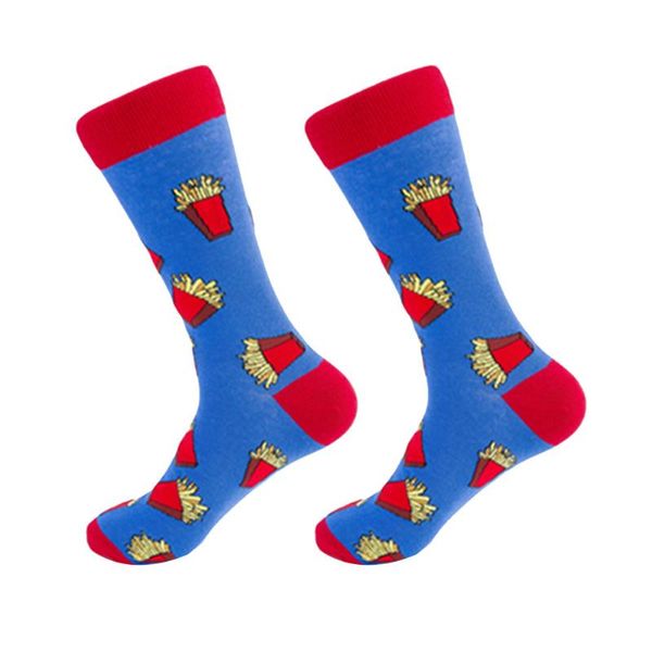 

men's socks food pattern birthday gift daily elastic fashion soft men cotton blend mid calf funny keep warm adults autumn winter, Black