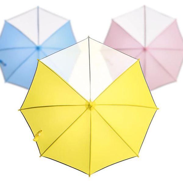 

umbrellas transparent long handle umbrella kids reflective strip safe yellow children rain clear cute gift gear r014