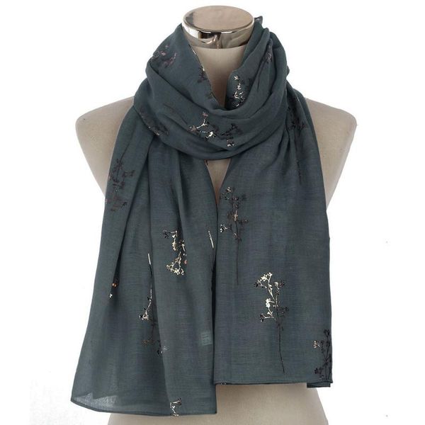 

scarves fashion winter scarf women ladies leaves infinity wrap silk shawl travel neckerchief bandana hijab, Blue;gray