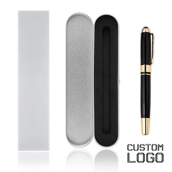 

ballpoint pens 1pc metal business signature simple office gel pen engraving lettering gift box student stationery high-end gifts, Blue;orange