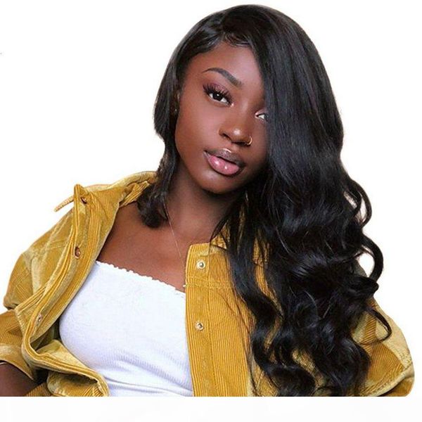 

glueless lace wigs with baby hair indian body wave lace front wig pre plucked virgin hair wigs bleached knots, Black;brown