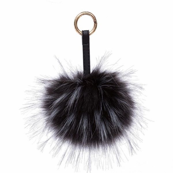 

15cm fluffy raccoon fur ball keychain pom pom key chains bag car ornaments pendant key rings llaveros mujer chavei jlleok, Slivery;golden