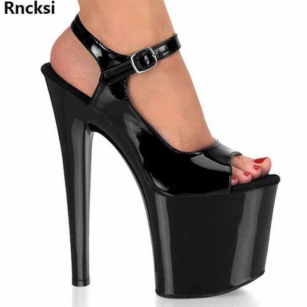 

sandals rncksi women's shoes platform pole dancing 8 inch high heels, Black