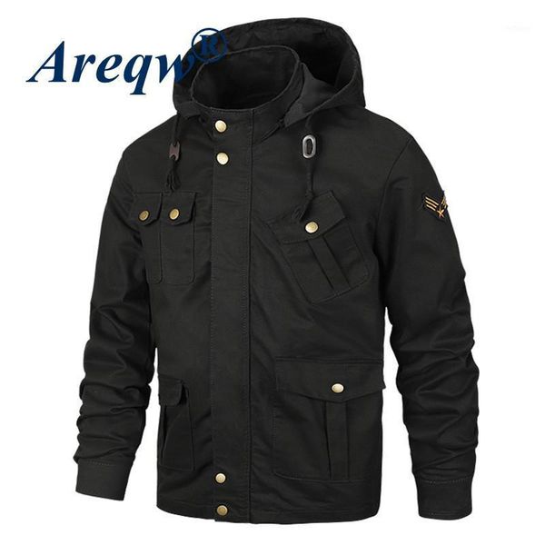 

men's jackets 2021 spring and autumn large size jacket casual military uniform washed cotton, Black;brown