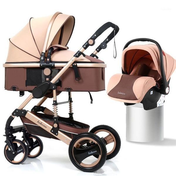 

strollers# adjustable lightweight luxury baby stroller 3 in 1 portable high landscape reversible with car seat travel pram1