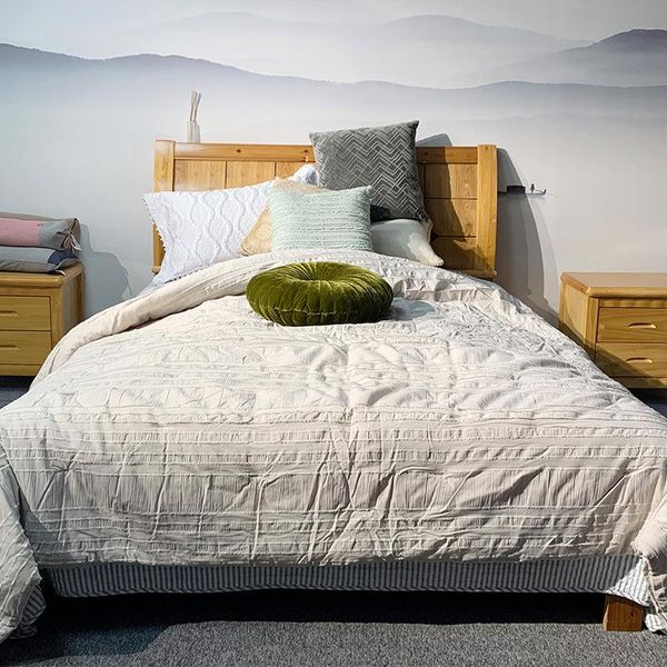 

comforters & sets chausub simple bedspread cotton quilt 1-piece washed quilts quilted bed cover summer bedding solid blanket for