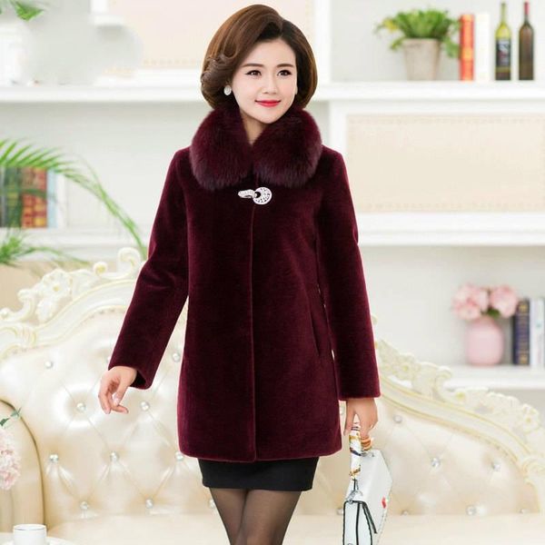 

women's fur & faux 2021 women winter genuine coats lady thick warm natural collar lambs wool jakcet female sheep sheared outerwear k307, Black