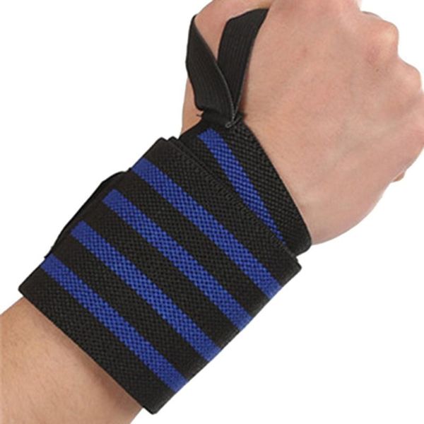 

57x8cm sports wrist wraps with thumb loop elastic wrist support braces for fitness weight lifting strength training (yellow stri, Black;red