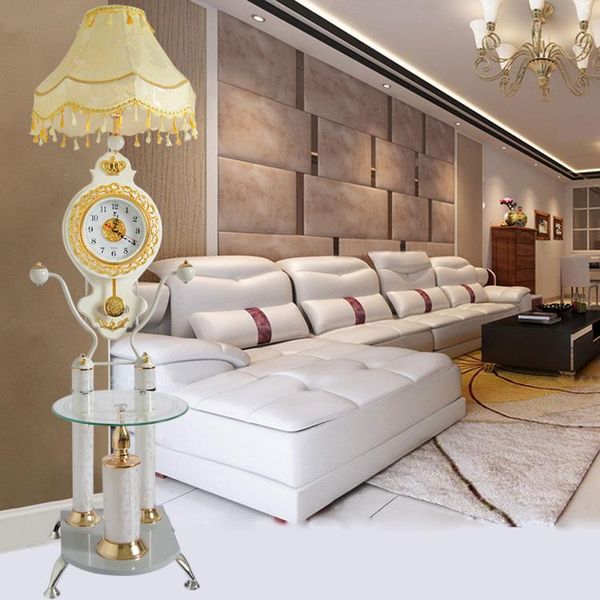 

simple modern floor lamp with coffee table creative study living room bedroom table lamp vertical with clock sofa