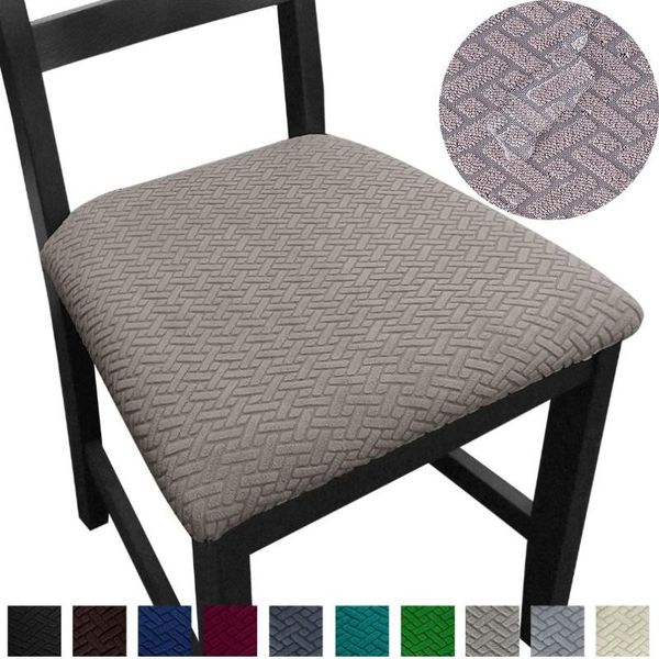 

chair covers waterproof jacquard spandex dining room seat removable washable elastic cushion cover for upholstered banquet