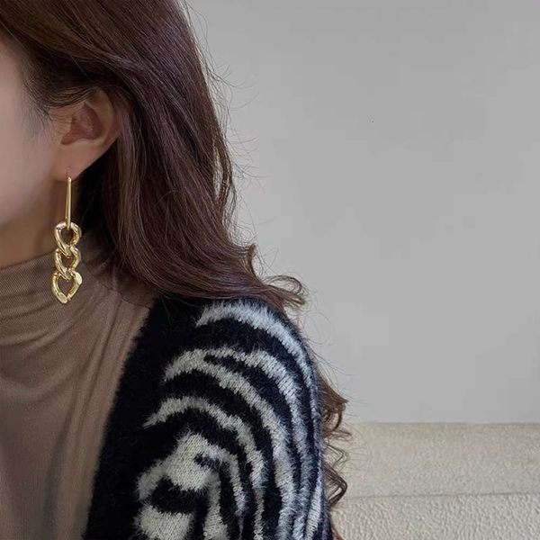 

hbp fashion ins style exaggerated korean chain temperament long metal earrings feminine trend, Silver