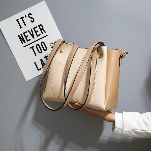 

2021 new arrivals women's shoulder bags soft pu leather female design versatile women bucket bags