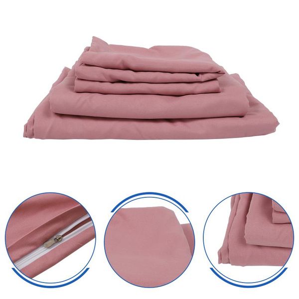 

bedding sets 1 set simple kit polyester four-piece thickened plain