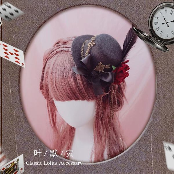 

party masks rose flower vintage gothic little hat dark lolita hairpin retro taking pictures headwear cosplay props