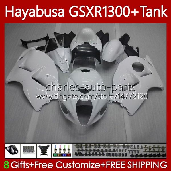 Kit per il corpo per Suzuki Hayabusa GSXR 1300cc 1300 CC 2002 2003 2004 2005 2006 2007 Bianco bianco 74NO.117 GSX-R1300 GSX R1300 GSXR-1300 96-07 GSXR1300 96 97 98 99 00 01 Failitings