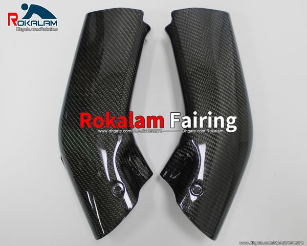 Karbon Fiber Üst Ön Hava Emme Soğutucu Kapak Kawasaki ZX6R 2000 2001 2002 Için Fazla 2002 ZX-6R 636 Hood Yan Panel Kabuk