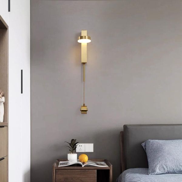 

wall lamp nordic led golden copper for living room tv background bedroom bedside corridor aisle light indoor decoration fixtures