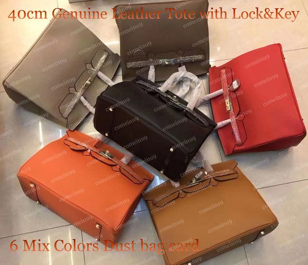 

40cm large genuine leather tote women's shoulder bags embossed cowhide handbags with lock keys small horse stamped lady bag factory who
