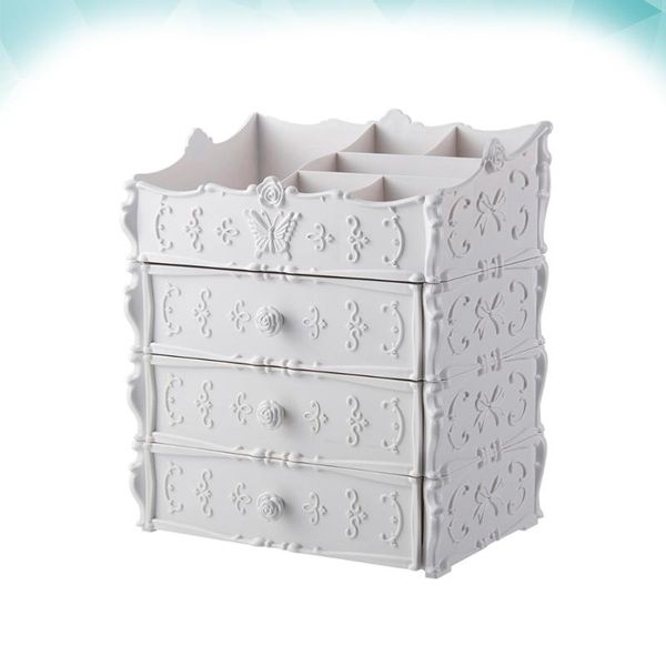 

1pc 3-drawer style makeup cosmetics jewelry storage box case rack organizer (nordic white)