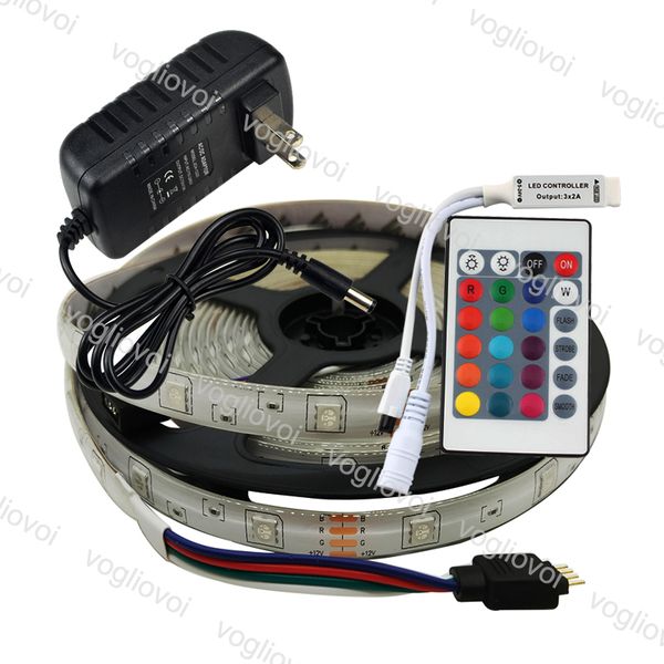 

2021 led strip light 5m mini controller smd5050 2835 dc12v multicolor 24keys waterproof super bright for hdtv tv deskscreen backgr