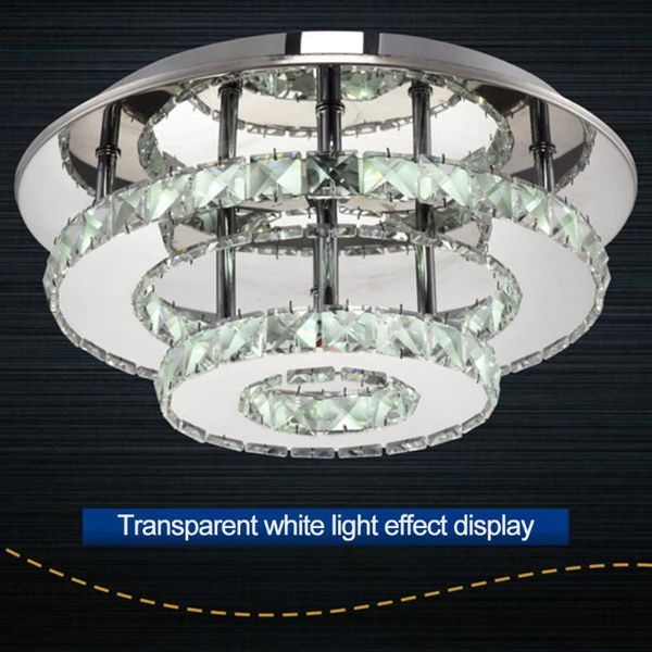 

36w crystal double-layer round ceiling lamp 30cm ceiling light