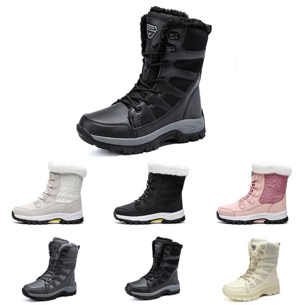 

wholesale winter boots men shoes women white outdoor snow warm plush boot fashion breathable mens womens trainers sneakers, Black