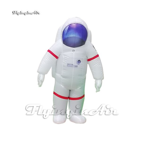 Tuta spaziale gonfiabile da passeggio personalizzata Costume da astronauta gonfiabile indossabile per adulti da 2 m bianco per spettacolo di eventi da parata