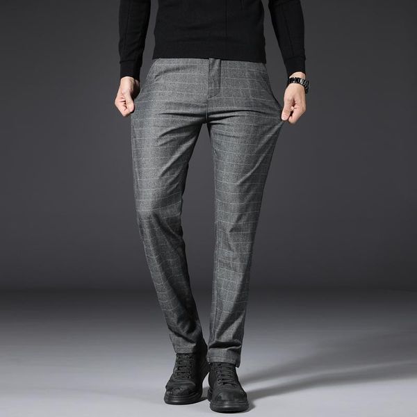 

men's pants 2021 spring and summer classic style casual business fashion black blue elastic regular fit brand trousers 38