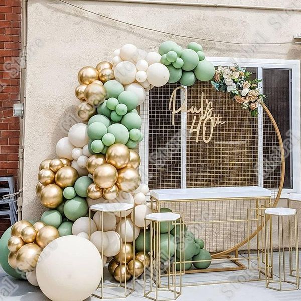 

party decoration 107pcs double sand white gold latex balloons birthday decor ballons event happy balloon other
