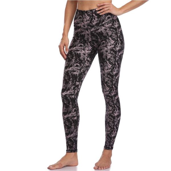 

leggings women tropical plants printing pencil pants high elastic waist sporting fitness stretched trousers, Black;white