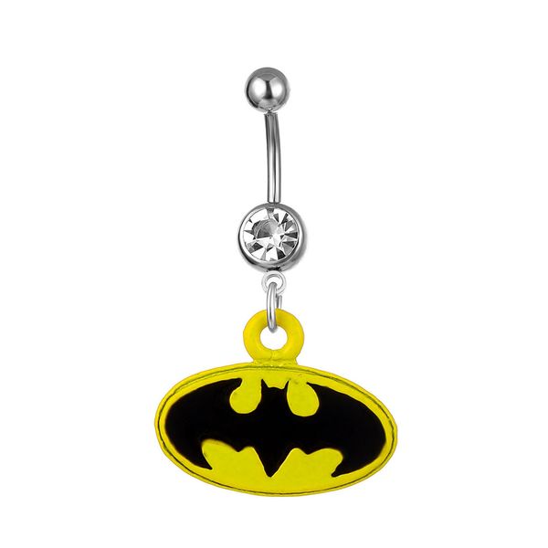 

d0223 batman belly navel button ring, Silver