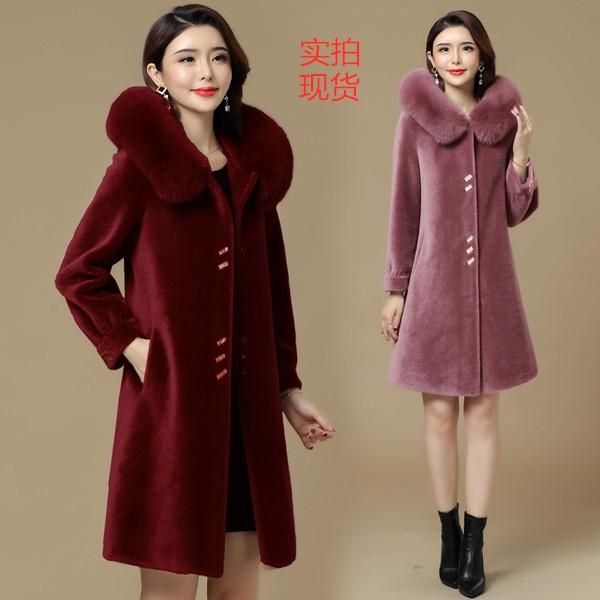 

women's wool & blends wywan faux fur coat women warm outwear plush notch collar loose jacket winter cardigan trench solid female, Black