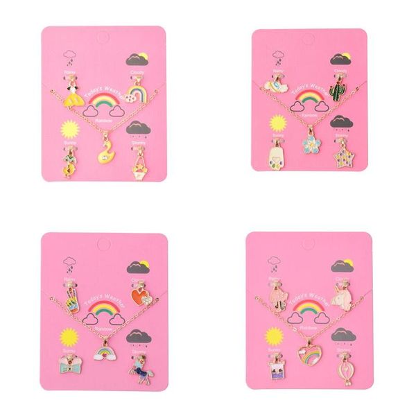 

pendant necklaces 2021 trendy jewelry mixed enamel heart animal diy neckaces & pendants for women girl fashion wedding necklace gift, Silver